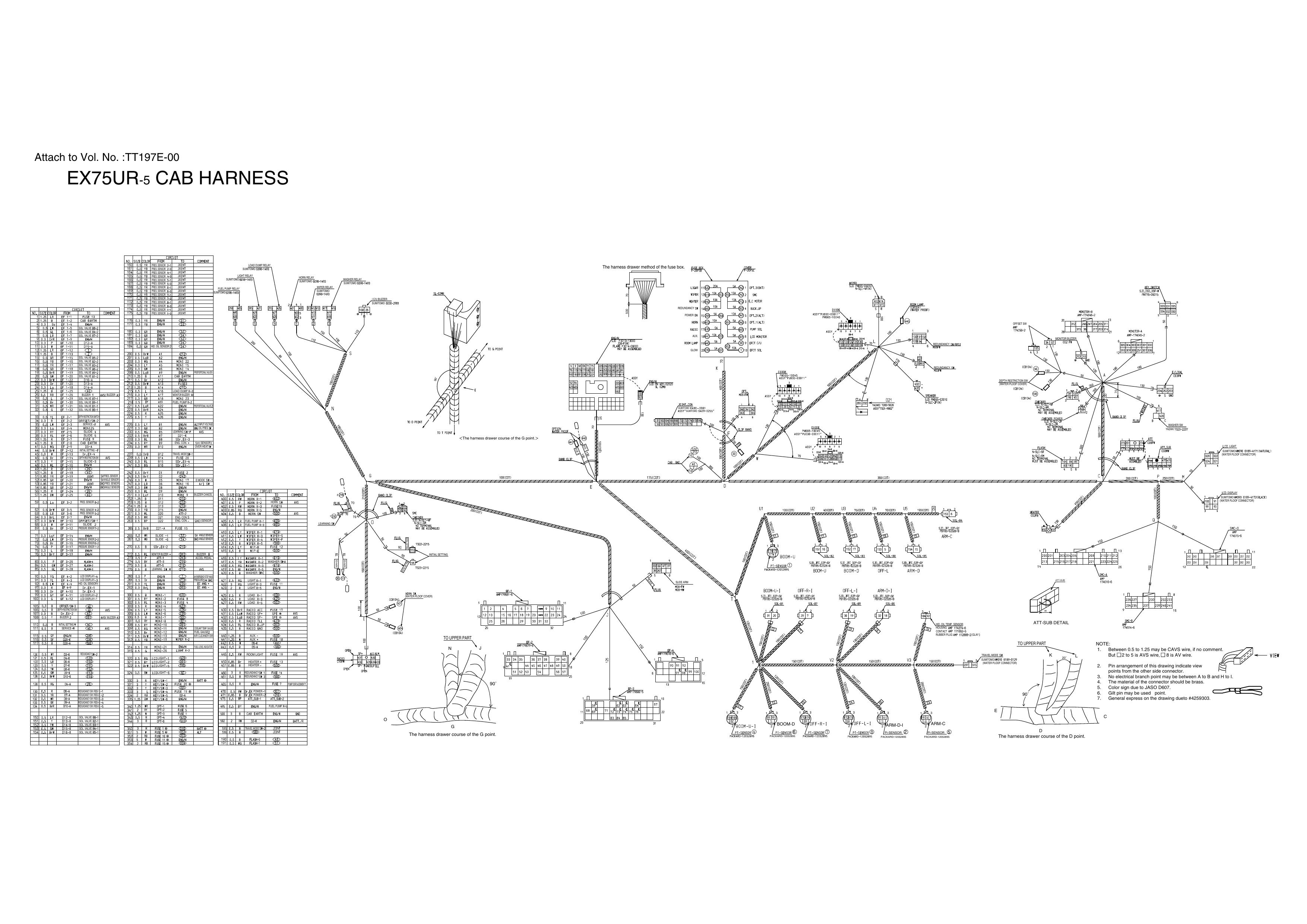 EX75UR-5 HITACHI HYDRAULIC CIRCUIT ELECTRICAL CIRCUIT DIAGRAM